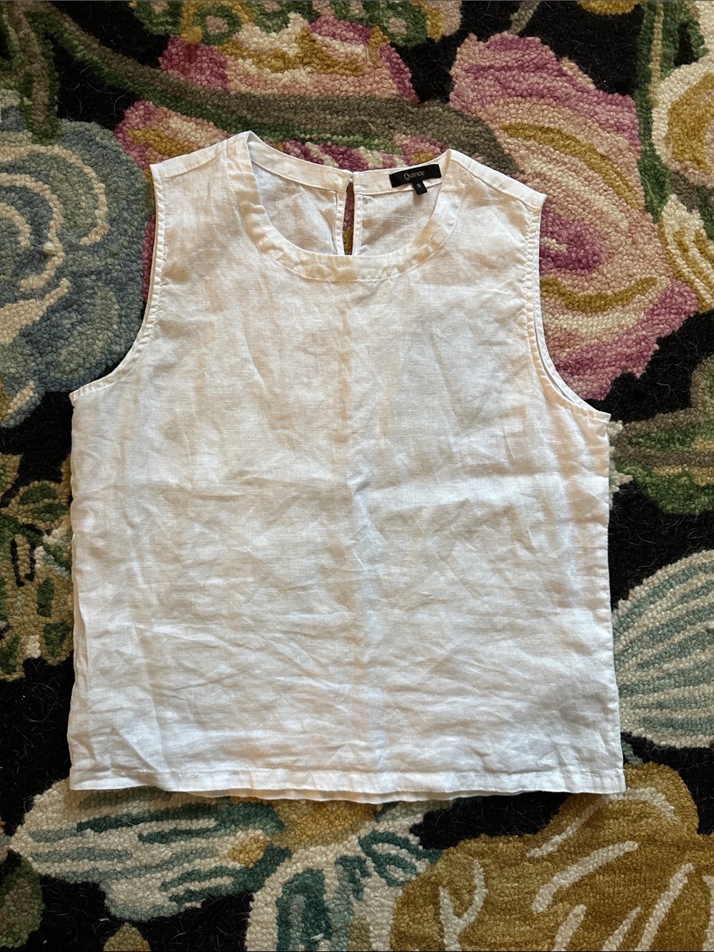 Quince White Linen Sleeveless Top - S